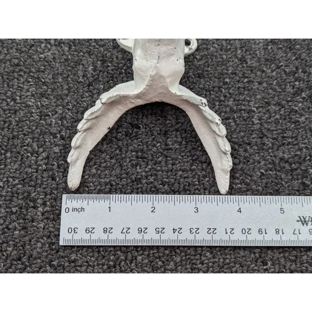 Cast Iron Set of 2 White Deer Moose Elk Antler Wall Coat Hooks 7